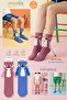 2 Pairs of Children's Stitch Patterned Magnetic Hand-In-Hand Heelless Socks
