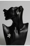 Silver Color Orchid Metal Earrings (Product Size 3 cm)