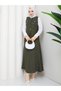 Women's Ecru Buttoned Hijab Two-Piece Set (Vest + Long Skirt) - 4
