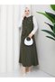Women's Ecru Buttoned Hijab Two-Piece Set (Vest + Long Skirt) - 3