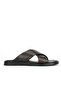 , Men's Genuine Leather Slippers 1611045Zm153 Brown