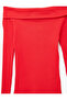 Cotton Long Sleeve Off-Shoulder Madonna Collar T-Shirt - 6