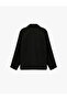 Long Sleeve Pocket Detailed Buttoned Oversized Jacket - 4