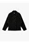 Long Sleeve Pocket Detailed Buttoned Oversized Jacket - 3