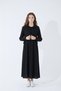 Black Wrinkled Fabric Lace-Up Sweater Girl's Long Dress Set 23518 - 2