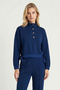 Mock Neck Parachute Paneled Modal Suit Lby0039 Dark Blue - 2