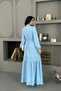Women Baby Blue Atlas Fabric Lace Detailed Dress Nbms2517 - 6