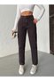 Brown Stone Washed Mom Jeans - 4