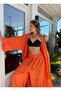Premium Waffle Linen Hijab Kimono - Loose Pants 2-Piece Set - 2