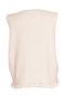 Women's Ecru Wool Sleeveless Knitwear Sweater Cherry Printed Korean Style Lace Detailed - 3