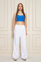 Women's Trend High Waist Elastic White Loose Pants