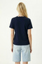 Embroidered Scarf Knitted T-Shirt Lmc0085 Dark Blue - 5