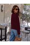 Women's Knitwear Sweater Burgundy Soft Hair Braided Round Neck Stylish Sleeveless Casual - 5