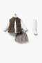 Plaid Skirt, Pantyhose & Vest Holiday Outfit for Baby Girl, 4-Piece Set 9093 Spr - 4