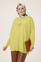 44210 - Stylish Comfortable Mercerized Embroidery Detailed Women's Long Flowy Slim Knit Sweater - 3