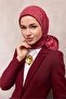 Viskose Velora Scarf Burgundy Maze Patterned Tok Duruşlu Non-Slip 90X90 - 2