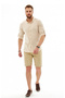 Slim Fit Linen Notched Collar Men's Shirt with Folded Sleeves