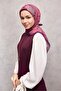 Viscose Velora Scarf Eggplant Purple Fuchsia Antique Patterned Tok Duruşlu 90X90 - 3