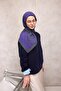 Viskose Velora Scarf Dark Purple Antique Patterned Tok Duruşlu 90X90 - 2