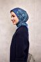 Viskose Velora Scarf Blue Antique Patterned Tok Tokuru 90X90 - 3