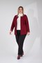 Plus Size Women's Cardigan with Pearl Stone Detail, Burgundy - 4