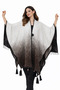Women's Special Woven Gradient Poncho Shawl – Tassel Detail - 2