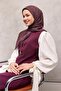 Viscose Velora Scarf Dark Purple Toned Baroque Floral Patterned Tok Duruşlu 90X90 - 4