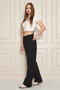 Women's High Waist Baggy Stoned Wide Leg Black Jeans - 2