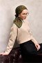 Viscose Velora Scarf Green Antique Patterned Tok Duruşlu 90X90 - 2