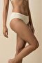 Ecru Women's Soft Textured Cotton Stretchy Basic Slip Panties - Breathable Fabric
