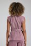 Women's Double Piece Look Vest with Belt Detail at the Waist - 2