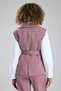 Women's Double Piece Look Vest with Belt Detail at the Waist - 4
