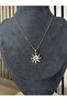 Stone Gold Steel Sun Necklace