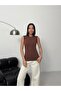 Women's Cotton 3-Piece Set Black, White, Bitter Brown Crew Neck Sleeveless Bodysuit Zero Sleeve Bodysuit Cotton Zero Neck - 2