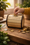 Wooden Barrel Design Piggy Bank |   Decorative Money Saving Box