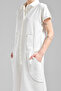 Women's Woven Fabric Short Sleeve Comfortable Fit Jumpsuit Salopet - 5