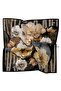 Striped Floral Pattern Sparkling Crystal Scarf - 2