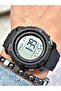 Black Color Original Digital Stopwatch Calendar Led Light Guaranteed Men's Wristwatch + Bracelet - 2