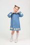 Girls' Floral Detailed Denim Dress – Long Sleeves, Buttoned, Comfortable Fit - 4