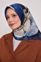 Striped Floral Pattern Sparkling Crystal Scarf