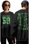 Unisex Oversized 59 Billie Eilish Back Printed Crew Neck Hoodless Sweatshirt