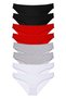 8 Pieces Super Eco Set Lycra Women's Slip Panties Black Red Gray White