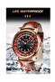Lige Roulette Special Edition - Luxury Rose Gold Leather Strap Men's Wristwatch Roulette Watch - 6