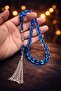 Capsule Cut Beirut Drop Amber Prayer Beads, Tassel Handcrafted Rhodium Plated