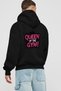 Gym, Sports, Fitness 30 Back Printed Black Hoodie Oversize Hooded Sweatshirt Men Women