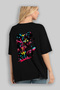 Gym, Sports, Fitness 66 Back Printed Black Oversize T-Shirt Men's Women's Cotton Crew Neck T-Shirt - 4
