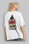 Gym, Sports, Fitness 50 Back Printed White Oversize T-Shirt Men's Women's Cotton Crew Neck T-Shirt - 3