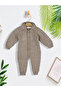 Soft Knitwear Baby Romper Unisex Winter Jumpsuit with Buttoned Collar Detail - 2