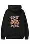 Gym, Sports, Fitness 40 Black Hoodie with Back Print Oversize Hooded Sweatshirt Men Women - 2