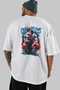 Gym, Sports, Fitness 65 White Oversize T-Shirt with Back Print Men's Women's Cotton Crew Neck T-Shirt - 5